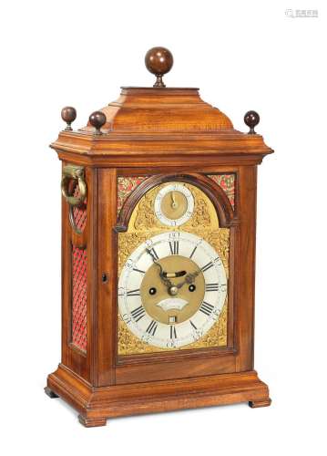 A mid 18th century walnut table clock Thomas Eastland, London