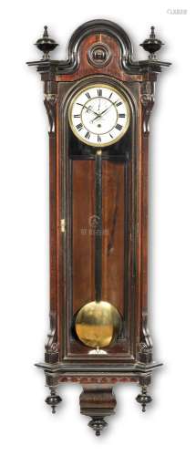 A good mid 19th century continental rosewood wall regulator timepiece of one month duration            Johan Hertan, Brunn