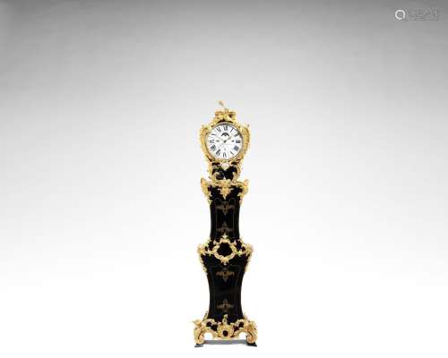 A French Louis XV gilt-mounted and brass-inlaid ebony longcase clock  Alexandre Le Faucheur