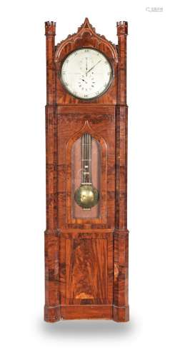 A mid 19th century mahogany Gothic-style regulator John Boddan, Liverpool