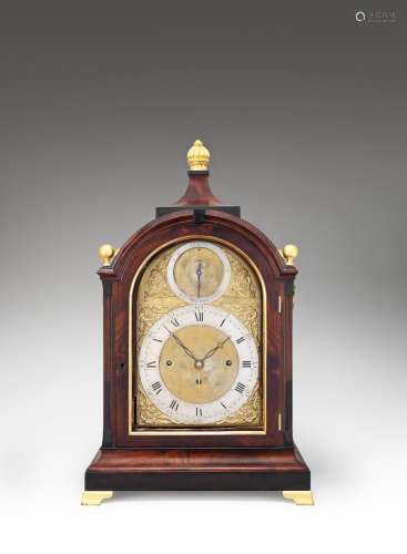 A LATE 18TH CENTURY MAHOGANY QUARTER CHIMING TABLE CLOCK Retailed by Eardly Norton, London, 3488.