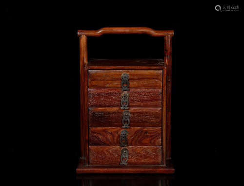 A ROSEWOOD CARVED BOX