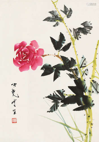 杨之光（b.1930） 花卉 镜片 设色纸本