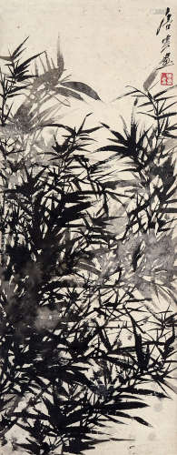 唐云（1910～1993） 墨竹图 镜片 水墨纸本