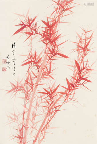 启功（1912～2005） 清芬 立轴 设色纸本