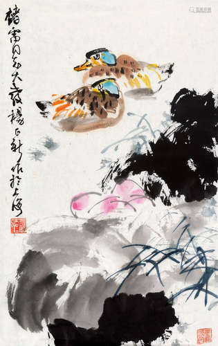 杨正新（b.1942） 花鸟 镜片 设色纸本