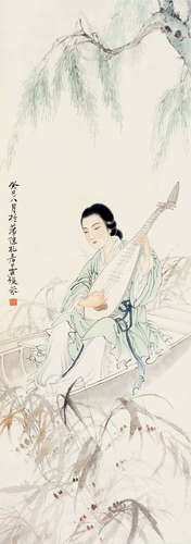 邓芬（1894～1964） 仕女 立轴 设色纸本