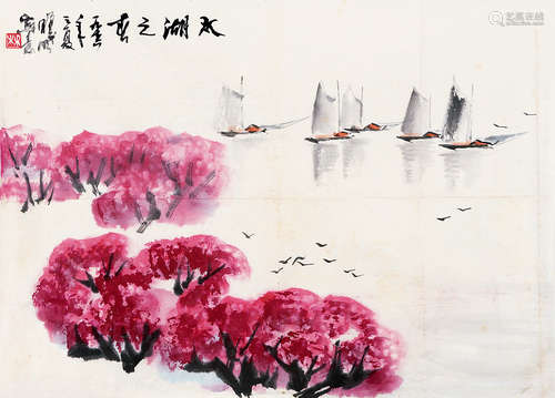 林曦明（b.1925） 太湖之春 镜片 设色纸本