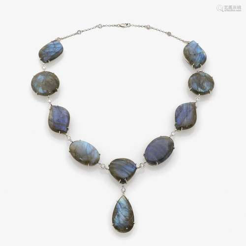 A LABORADORITE NECKLACE