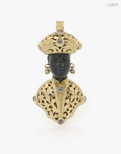 A BLACKAMOOR BROOCH Venice, 1930s, NARDI