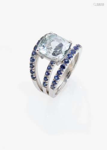 A SAPPHIRE AND DIAMOND SET RING Italy