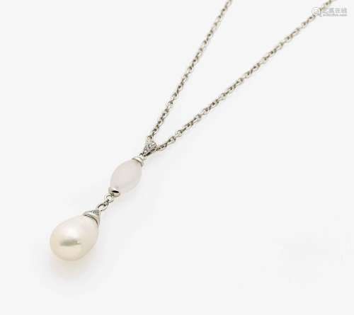 A SOUTH SEA AND CHALCEDONY NECKLACE Japan, MIKIMOTO