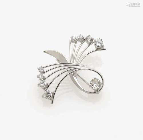 A DIAMOND SET BROOCH IN THE FORM OF A BOW Germany, 1950s-1960s