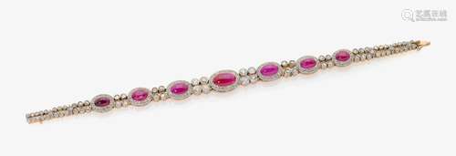 A RUBY AND DIAMOND SET BRACELET Germany, circa 1915