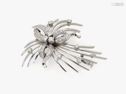 A FLOWER BROOCH Germany, 1950s-1960s