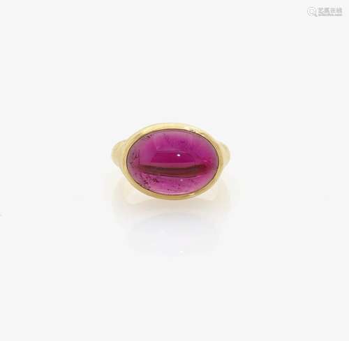 A RUBELLITE SET RING