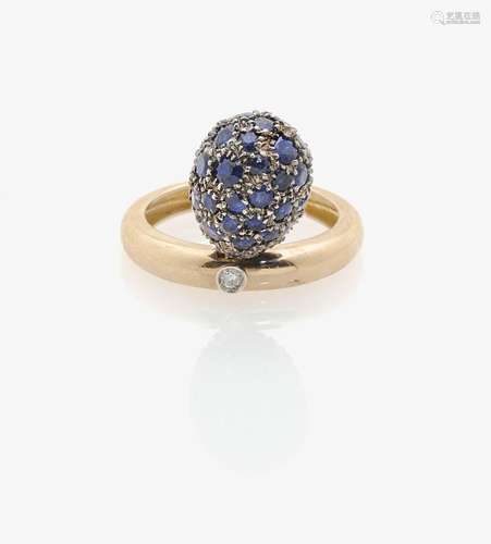 A SAPPHIRE AND DIAMOND RING Italy