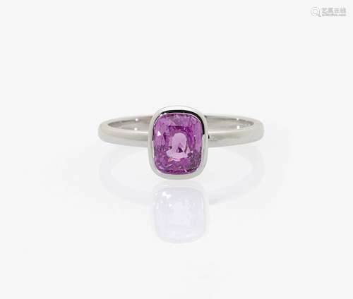 A NATURALLY INTENSE PINK SAPPHIRE SOLITAIRE RING Belgium, Antwerp