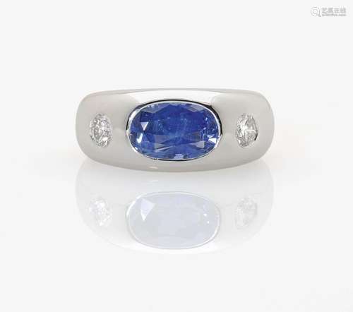 A SAPPHIRE AND DIAMOND SET RING Germany