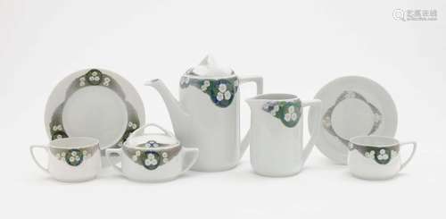 A COFFEE SERVICE ''DONATELLO'', 21 PICES Rosenthal, Selb, circa 1920, Design by Hans Günter Reinstein, Decor Julius-Vilhelm Gulbrandsen