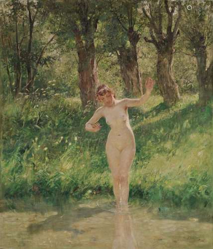 AMLING, FRANZ Female nude at the Forest Pond