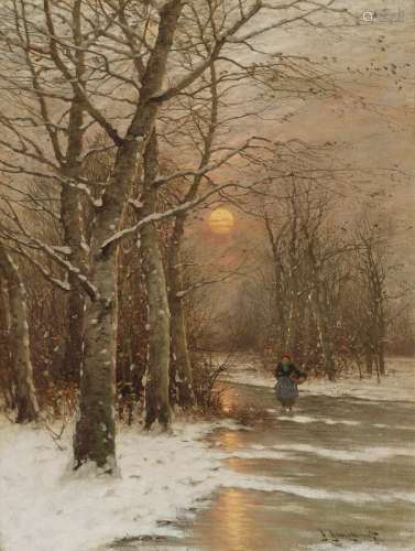 JUNGBLUT, JOHANN Winter Landscape in the Evening Light