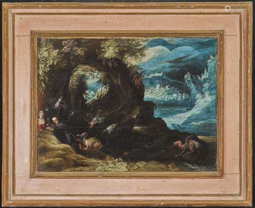 (Follower of) BRIL, PAUL Fantasy Landscape with the Temptation of the Saint Anthony