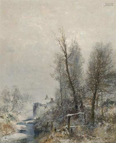 WENGLEIN, JOSEF Winter Stream Landscape