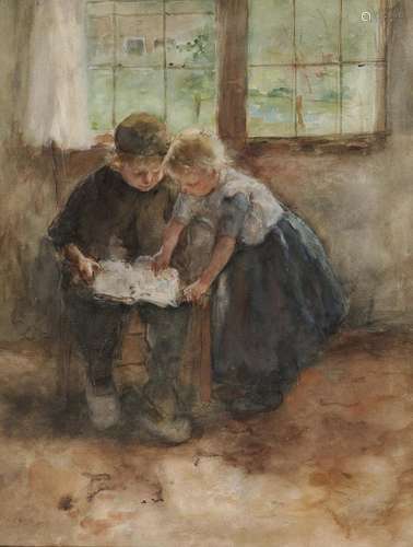 KEVER, JACOBUS SIMON HENDRIK (HEIN) Two Children with Book