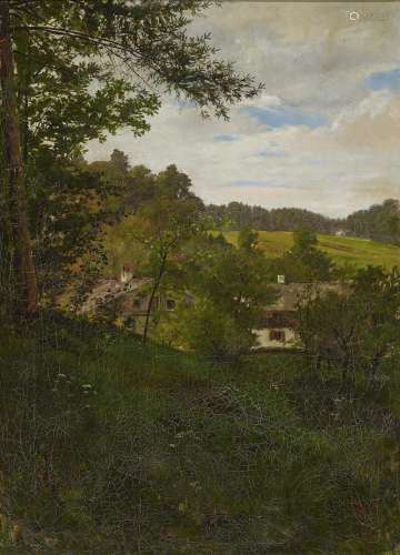 SPERL, JOHANN 1840 Buch near Fuerth - 1914 Bad Aibling Upper Bavarian Landscape with Farmstead