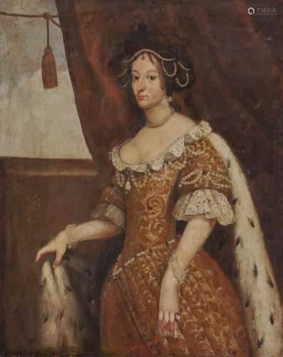 UNKNOWN ARTIST 17th century A Portrait of a Young Lady with a Dog