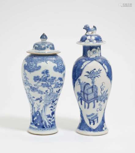 TWO VASES WITH LIDS China