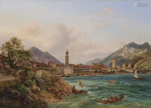 ADAM, HEINRICH View of Riva on Lake Garda