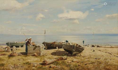 DÜCKER, EUGÈNE (EUGEN) GUSTAV Fisherman's Wife on the Beach