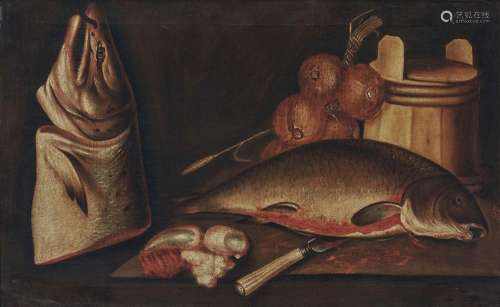 (Attributed to) PUTTER, PIETER DE A Still Life with Fish and Onions