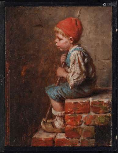 KAULBACH, HERMAN Seated Farm Boy