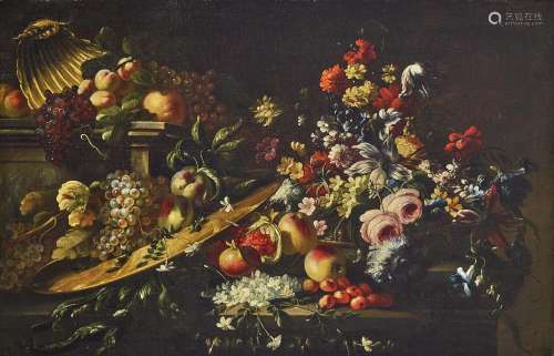 NORTH ITALIAN SCHOOL (GIUSEPPE VICENZINO?) Early 18th century Still life with Flowers and Fruits