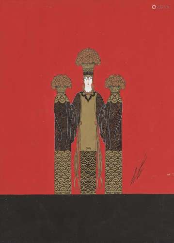 ERTÉ (ROMAIN DE TIROFF) Tableau Mah - Jongg 4-me Saison (L´Automne), 1924