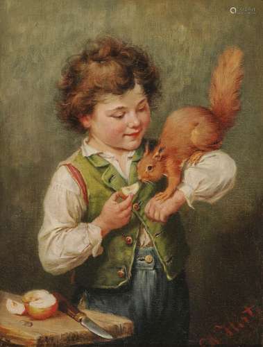 HIRT, HEINRICH Boy with Squirrel