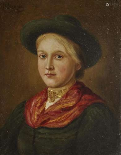 DEFREGGER, FRANZ VON Girl with Hat and Necklace