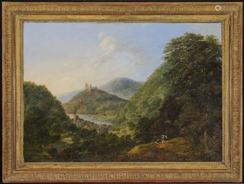 GERMAN SCHOOL 1st half of the 19th century Moselle Landscape with View of the Landshut Ruin