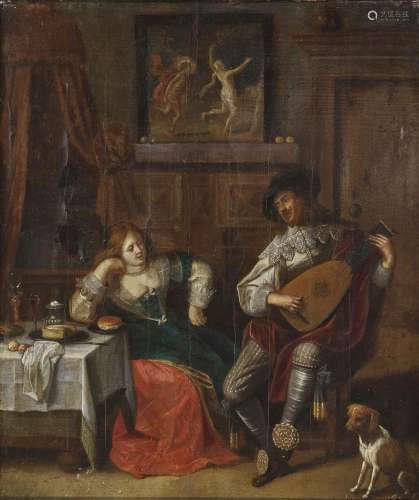 (In the style of) MOLENAER, JAN MIENSE An Interior Scene with a Young Couple