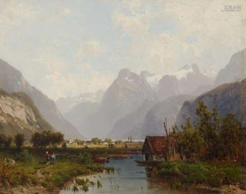 SCHOYERER, JOSEF Near Brunnen at the Lake Lucerne