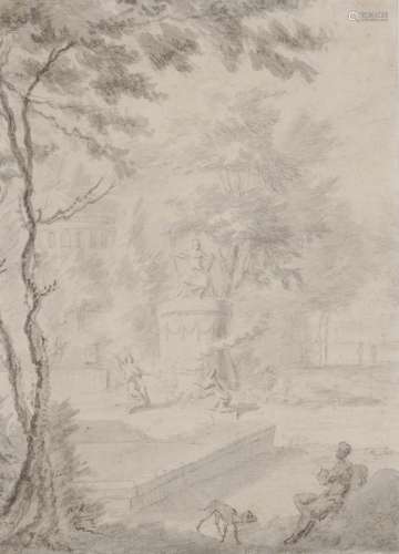 DUTCH SCHOOL (?) 17th/18th century - Park Landscape with Figure Scenery