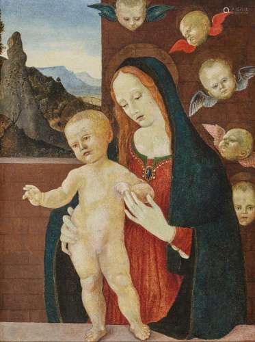 ITALIAN SCHOOL (TUSCANY/ UMBRIA) 2nd half of 15th century, Mary with the Child and Angels