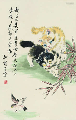 孙菊生 猫 纸本