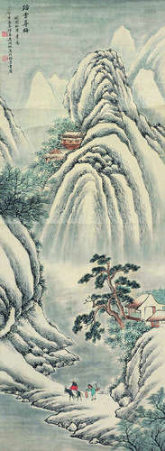 吴湖帆 踏雪寻梅 纸本