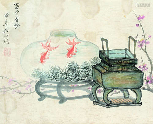 孔小瑜 花鸟 纸本