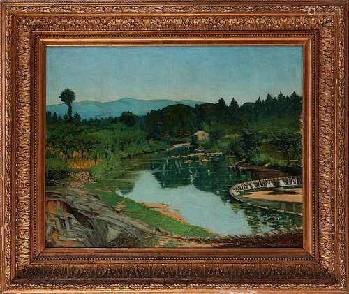 JÚLIO PINA (1873-1951), LANDSCAPE WITH A LAKE