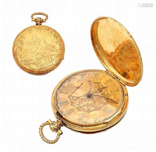 POCKET WATCH WITH TWO LIDS